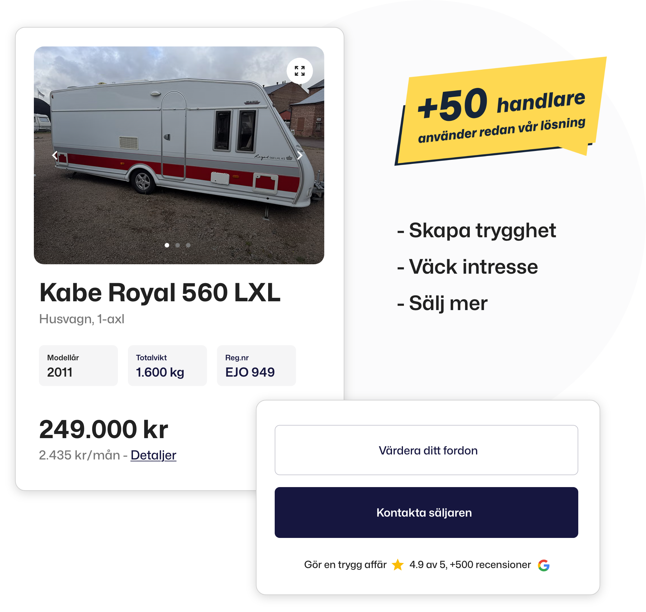 Skapa trygghet, Väck intresse, Sälj mer