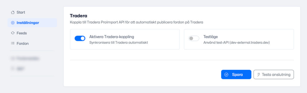 Tradera API för bilhandlare